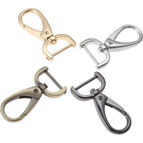 4Pcs Zinc Alloy Handbag Bag Chain Buckle Clasps Movable Screw Hooks Lobster Swivel Trigger Clips Snap Lanyard Hook Carabiner DIY