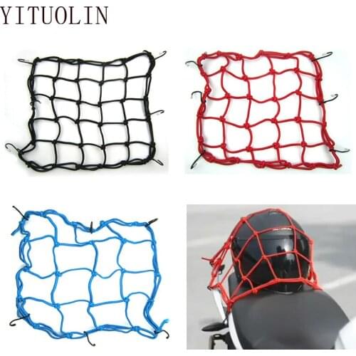 30*30CM Motorcycle Helmet Net Network Mesh Trunk Motobike Bicycle Moto Luggage Net Hook Motorcycle Accessories Red Blue Black