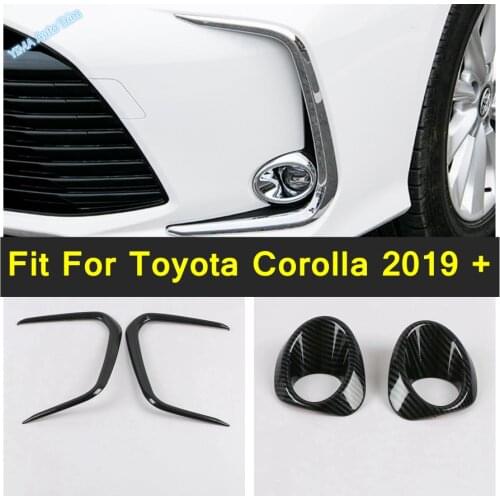 Auto Styling Front Head Fog Lights Foglight Lamp Ring Frame Cover Trim 2 Pcs Fit For Toyota Corolla 2019 2020 ABS Chrome