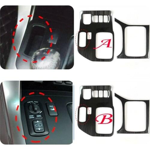 Black titanium Inner Gear Shift Box Panel Trim Cover For Toyota Land Cruiser Prado 2003-2009 Car Styling Accessories