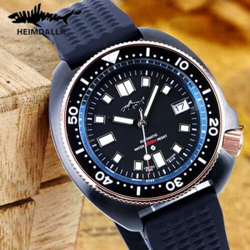 HEIMDALLR Mens Tuna Dive Watch Sapphire 200M Waterproof Japan NH35A Automatic Mechanical Watches C3 Super Luminous Steel Watch