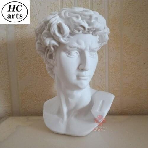 15cm High David Mini Resin Imitation Plaster Statue European Head Desktop Decoration Home Decoration Sketch Teaching Aid