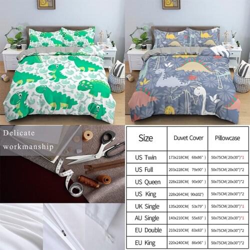 Cartoon Dinosaur Pattern Bedding Sets Duvet Cover Bedclothes Twin/Queen/King Size Bedding For Youth Bedroom