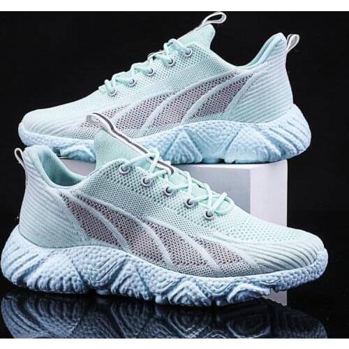 Summer Non-slip Mens Sneakers Breathable Air Mesh Outdoor Sport Shoes Mens Sports Shoes Running Man Green Blue Tennis GMD-0851