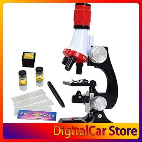 Microscope Kit Lab LED 1200X Home School Science Educational Toy Gift Refined Biological Microscope For Kids Child