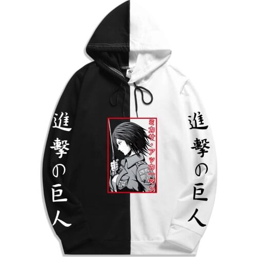 Summer fashion Attack on Titan Print Patchwork hoodie Spring Long Sleeved Pullovers Hoodies Streetwear Thin Clothing Harajuku