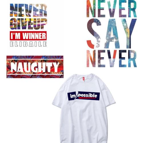 Fashion Trend Large Letter Patch Heat Transfer Ironing Stickers Vinyl Clothing Application DIY T-shirt Appliques Thermal Press