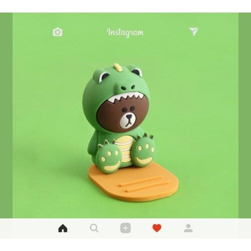 Cartoon pig bear desktop mobile phone bracket lazy artifact bedside watch TV support frame universal creative frame