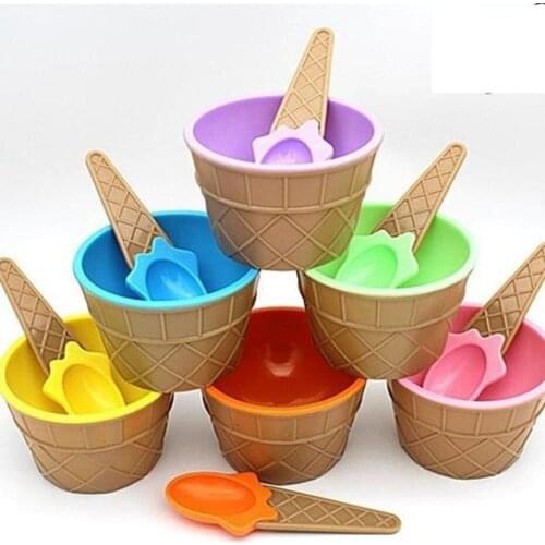 Ice Cream Bowl Set Double-layer Plastic Cup Anti-fall And Anti-Scalding Creative Ice Cream Mixing Bowl Tool