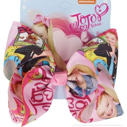 New 8" print ribbon girls Bows with hair Clip Hair Bows Crocodile hairpin bowknot Hairpins Hair Drop Shipping 12pcs