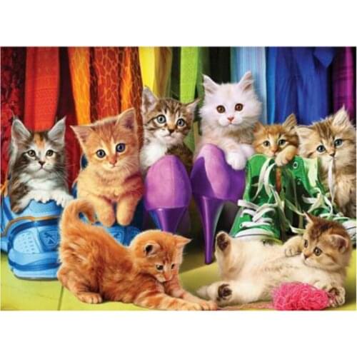 New Arrivals 5D DIY Full Round/Square Diamond Painting Cute Cat 3D Embroidery Cross Stitch Rhinestone Mosaic Home Decor Y1453