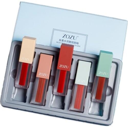 New Gift Fashion 5pcs Makeup Lipgloss Set,Silky Charming Moisturizer Labial Glair,Long-lasting Waterproof Lip stain,Lip colors