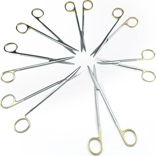 Gold Handle Scissors Blunt Scissors Double Eyelid/nose Cosmetic Plastic Scissors Instrument
