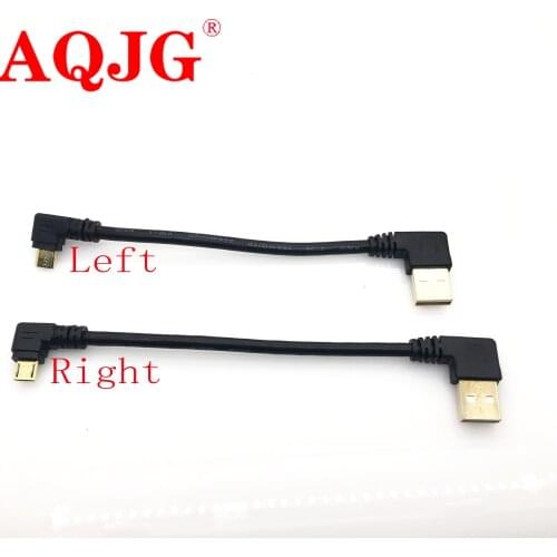 Gold plated 15CM short 90 Degree USB 2.0 to Micro USB B Male Cable Gold Plated Right Angle Data Sync and Charge Extender Lead