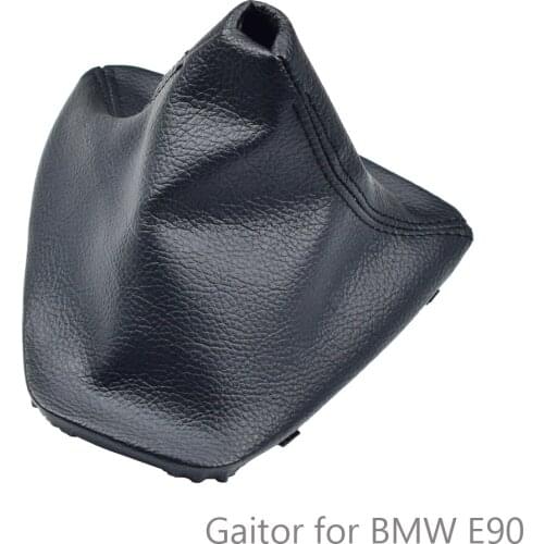 Real Leather Gear Shift Lever Knob Shifter handbrake Gaiter Boot Dust-Proof Cover Fit For BMW E90 E91 E92 E93