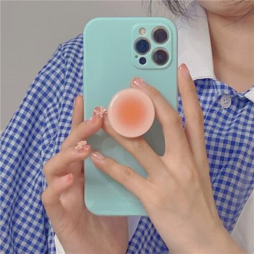 Cute Grip Stand Holder Phone Case for Iphone 11 12 Mini Pro XS Max X XR SE 2020 7 8 Plus INS Korean Silicone Soft TPU Back Cover