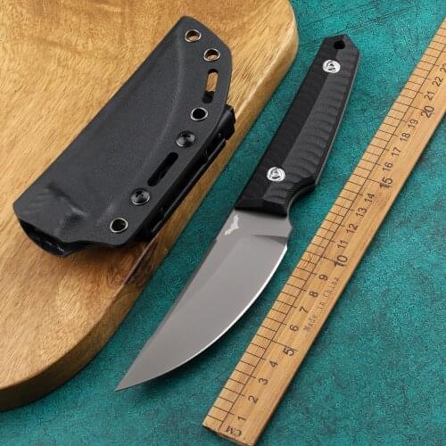 DC53 full steel fixed blade, outdoor camping, survival, straight knife, G10 handle with K sheath, tactical self defense