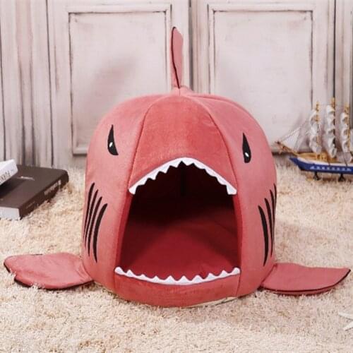 ULTRASOUND Cool Shark Shaped Dog Beds Warm Soft Dog House Pet Sleeping Bag Dog Kennel Beds For Cat House Nest Mat Pet Products