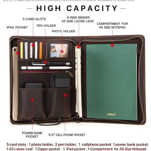 2020 new ipad protective case with pen slot Crazy Horse leather suitable for tablet 10.5 multi-function zipper leather case