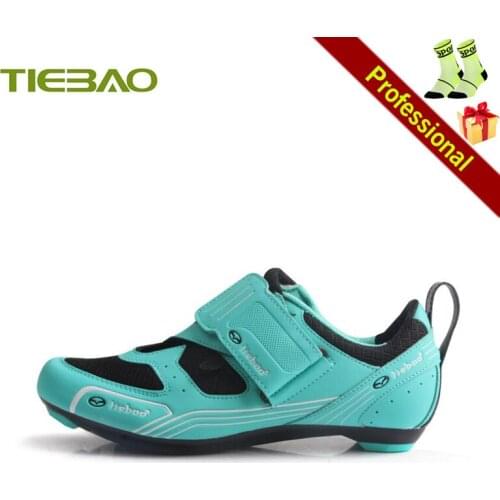 Tiebao Female Road Cycling Shoes Bicicleta Triatlon Sapatilha Ciclismo Women Bicycle Riding Shoes Outdoor Racing Flat Shoes
