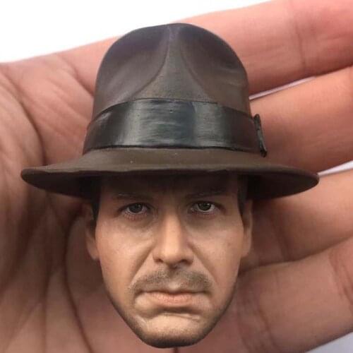 1/6 Scale Indiana Jones Head Sculpt Harrison Ford Western Adventure West Cowboy Head Carving Model Toy Figure