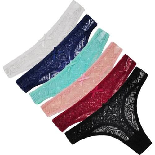 12pcs/pack Womens Thongs Panties Full Lace Tanga Mujer Transparent Underpants Sexy g-string Hollow Out Female Lingerie