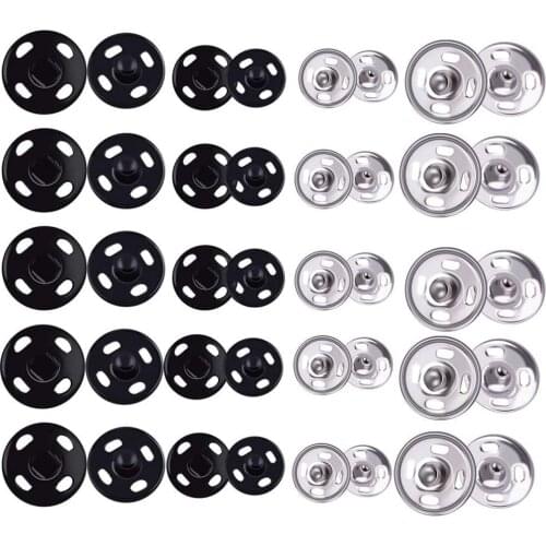 120 PCS Sew-on Snap Buttons Metal Snap Fastener Buttons Press Button for Sewing Clothing 8/10 mm,Rapid Rivet Making Poppers Tool