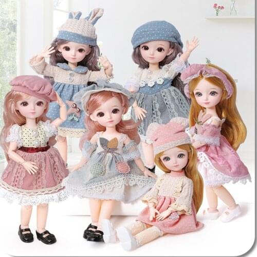 31CM Princess Bjd Doll 23 Movable Jointed Dolls With Beauty Clothes Make up Face DIY Doll Handmade Gifts For Girl Toy