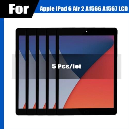 5 Pcs/lot NEW Touch Screen For iPad 6 air 2 TouchScreen Digitizer Front Glass Touch Panel Replacement for ipad air 2 A1567 A1566