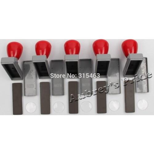 5Pcs Rectangle HA 33x63mm Holder Stamp Shell+7mm Rubber Pad for Photosensitive Portrait Flash Machine Stamping Making Seal