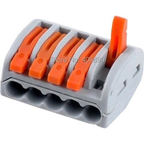 500PCS Spring Lever Push Fit Reuseable Cable 5 Wire Pole Insulating Material