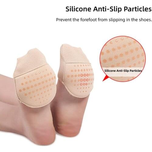 6pcs=3pairs High Heel Shoes Protector Pedicure Forefoot Toe Separator Socks Anti-Slip Sweat Absorb Invisible Corrector For Feet