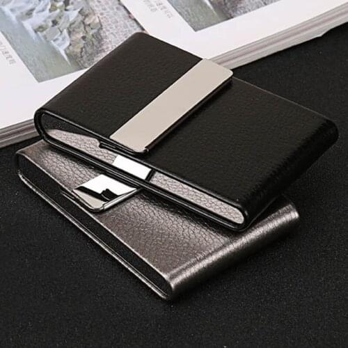 Smoking Accessories Cigarette Case 1 PC Cigar Storage Box Stainless Steel Multifunction Card Cases PU Name card holder
