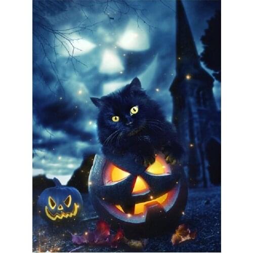 5d Diy Diamond Painting Full Square Owl Diamond Mosaic Pumpkin Diamond Embroidery Cartoon Picture Of Rhinestone Halloween