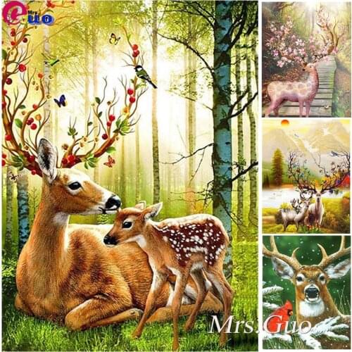 Diy Diamond Painting Animal Deer 5D Full Square/round Drill Diamond Embroidery Scenic Mosaic Decor for Home Wall Art Gift