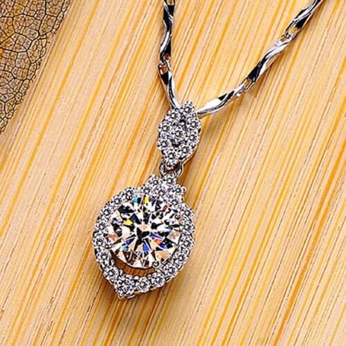 B-ling B-ling Shiny Water Drop Pendant Necklaces For Women Jewelry Best Lady Birthday Gift Charm S925 Choker Necklaces Bijou