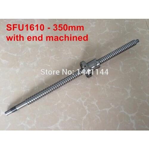 Free Shipping SFU1610 - 350mm Ball screw + ballnut + end machining for BK12/BF12 standard processing