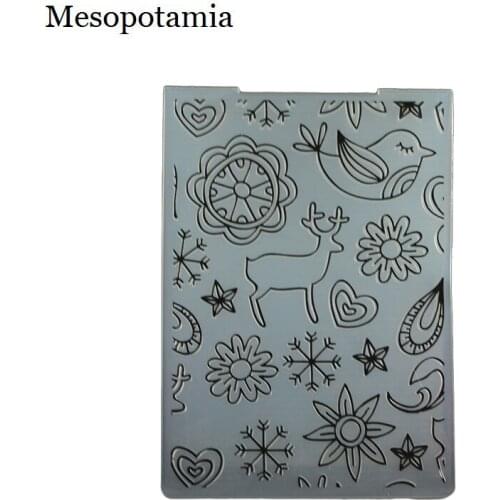 DIY Scrapbooking Deer Snow Flowers Bump Embossing File Templates Card Plastic Template Garden Crafts Sewing Embossing Folders