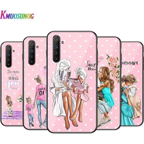 For OPPO A5 A9 2020 F7 Phone Cover Shell Hot Mom Love Baby for OPPO Reno 2 Z 2Z 2F 3 4 Pro 5G Bright Black Phone Case