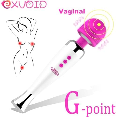 EXVOID Safe Silicone AV Stick Vibrators for Women G Spot Massager Adult Sex Toys For Women Powerful Magic Wand Vibrator