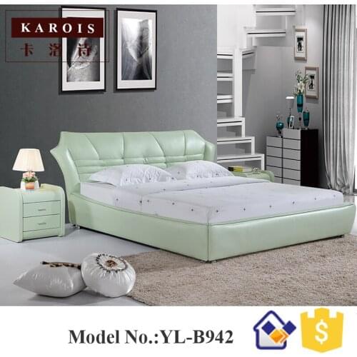 Imported Milan designer modern bedroom furniture leather rococo bed
