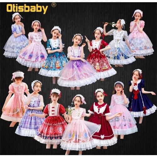 Spanish Girls Vintage Dress Halloween Teen Girl Lolita Costume Birthday Party Anime Bow Ruffle Lace Tutu Dress Pageant Ball Gown
