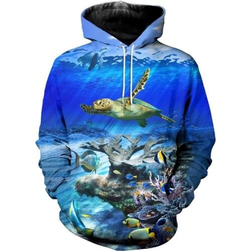 PLstar Cosmos Fashion Men 3D hoodies 3D Printed sea turtle And fish Hoodie Unisex Streetwear Casual hoody Tracksuits HK-5879