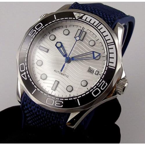 41mm sterile sapphire glass see through back ceramic bezel NH35 Automatic Movement Mens Watch