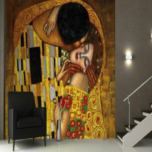 Mural Gustav Klimt the Kiss Wall 3d Mural walls tv background Large mural living room Self Adhesive wallpaper bedroom Waterproof