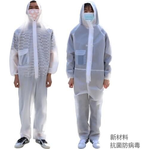 Waterproof Transparent Raincoat Adult Men Women Thickened Protective Clothing Motorcycle With Hood Yagmurluk Rain Gear EB5YY