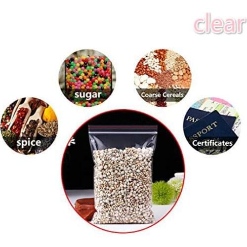 Zip Lock Storage Bags Heavy-Duty Transparent Plastic Zip Package Small Jewelry Packing Reclosable Poly Bag 100pcs