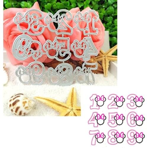 Suitable for making Christmas metal cutting die and DIY scrapbook album 3D creative animation 1-9 digital 2021 NEW