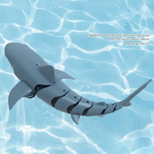 HGRC 2.4G RC Shark Fish Boat Robot T11 Radio Simulation Waterproof Model Electronic Remote Control Swimming Animal Toys For boys