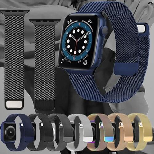 Sport Strap For Apple Watch Band 44/40mm iWatch 42/38mm Fashion Steel Bracelet Milanese Magnetic Loop For Apple Watch 3 4 5 6 Se